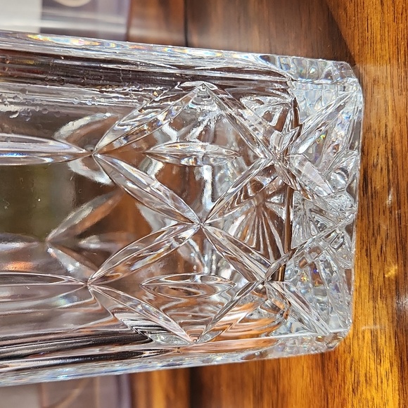 Block Decanter/Whiskey Mouth Blown Hand Cut 24% Crystal Made in Poland